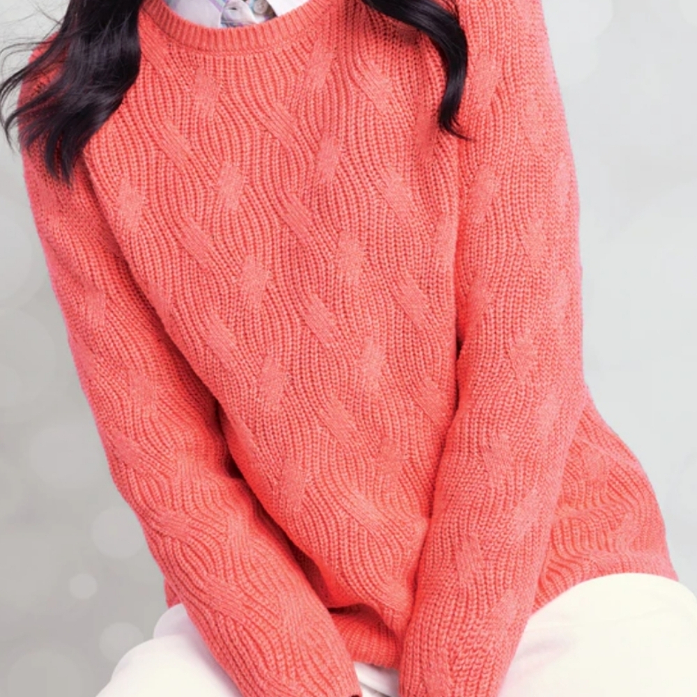 Charter Club Coral Cable Knit Sweater